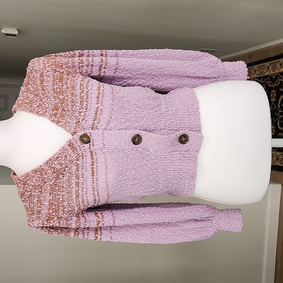 J Crew Reversible Space-Dyed Cardigan Sweater in Dusty Mauve S - Picture 5 of 17